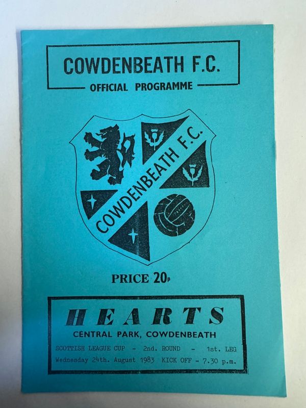 Cowdenbeath v Hearts - 24/8/83