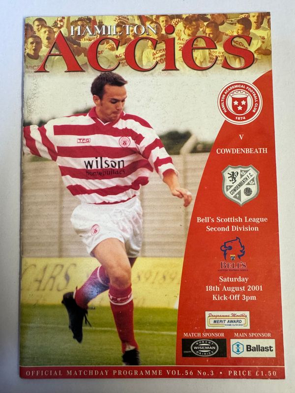 Hamilton v Cowdenbeath - 18/8/01