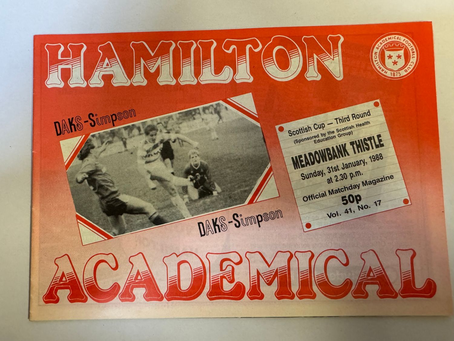 Hamilton v Meadowbank - 31/1/88