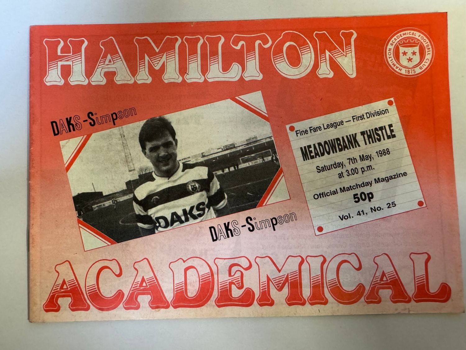 Hamilton v Meadowbank - 7/5/88
