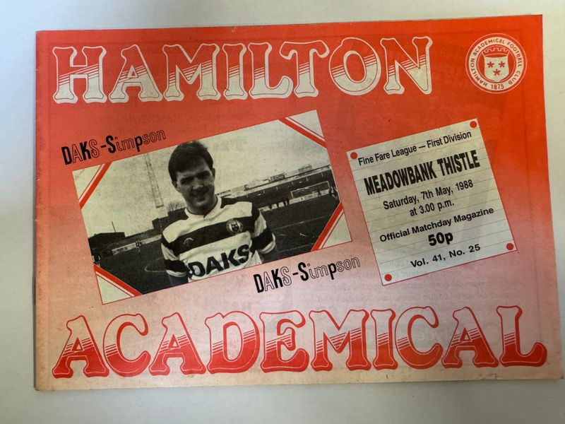 Hamilton v Meadowbank - 7/5/88