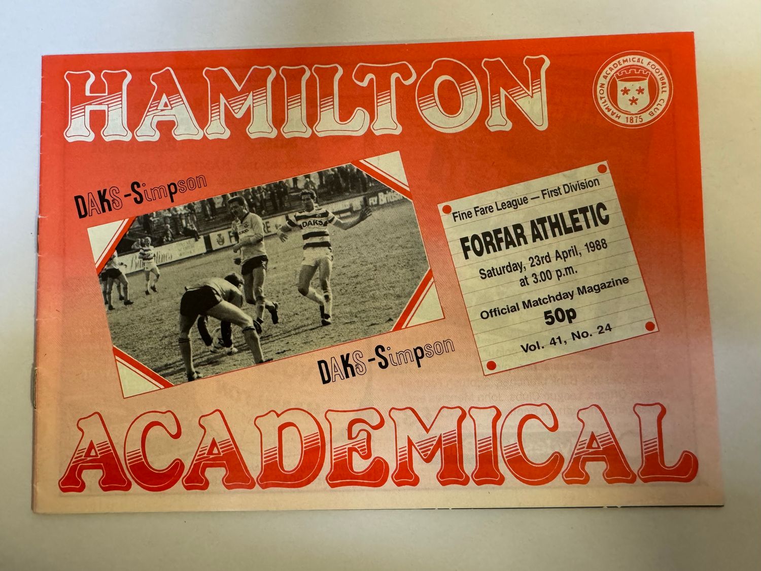 Hamilton v Forfar - 23/4/88