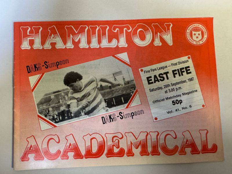 Hamilton v East Fife - 26/9/87