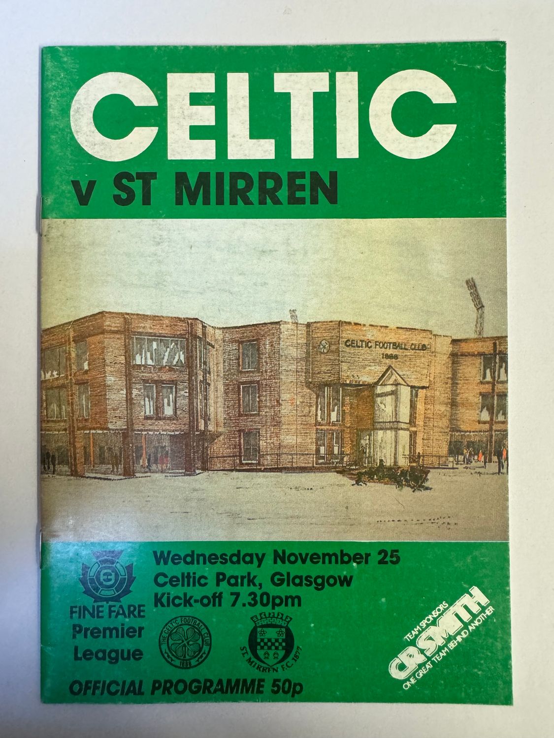 Celtic v St Mirren - 25/11/87
