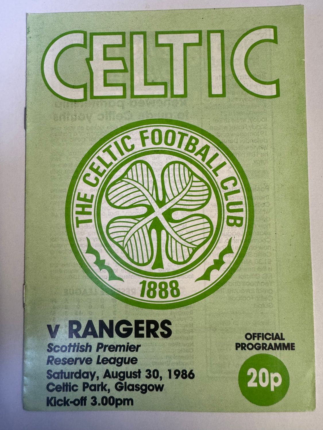 Celtic v Rangers - 30/8/86