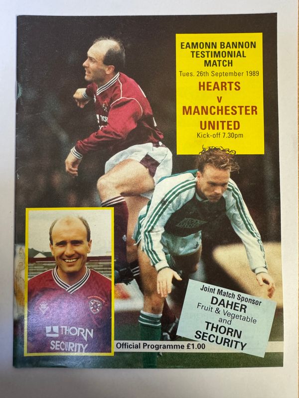 Hearts v Manchester Utd - 26/9/89