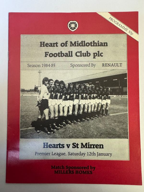 Hearts v St Mirren - 12/1/85