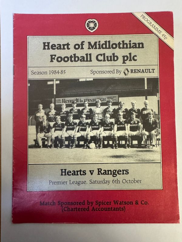 Hearts v Rangers - 6/10/84