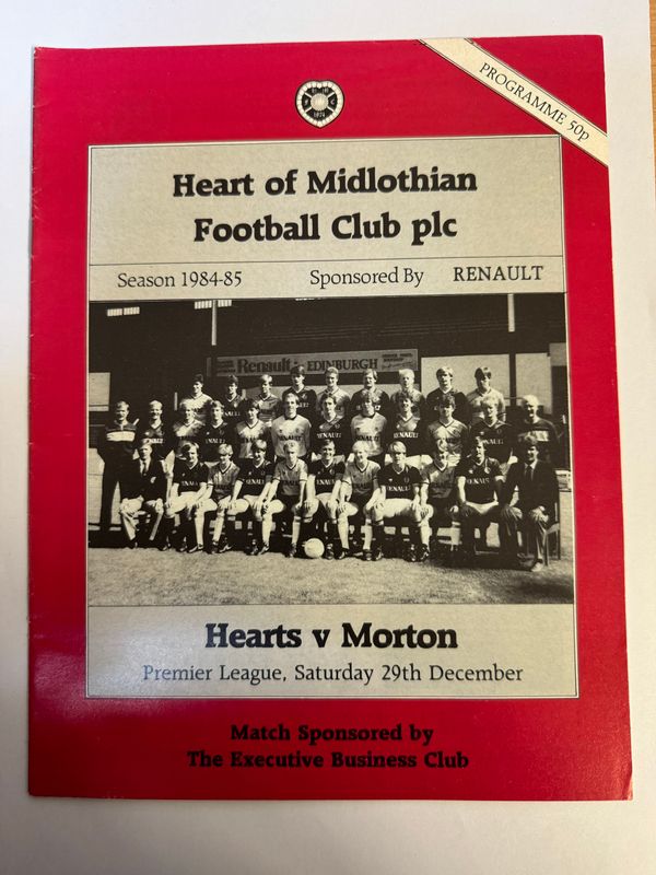 Hearts v Morton - 29/12/84