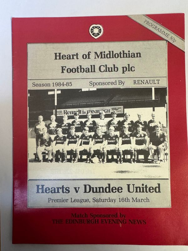 Hearts v Dundee Utd - 16/3/85