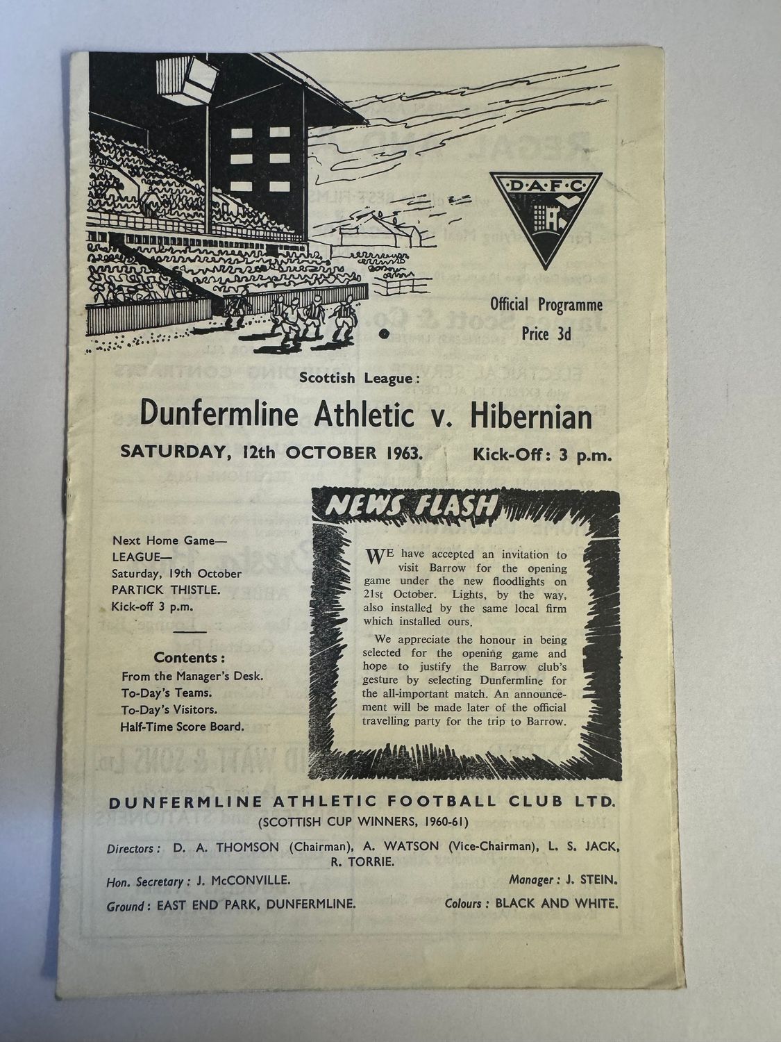 Dunfermline v Hearts - 14/9/63
