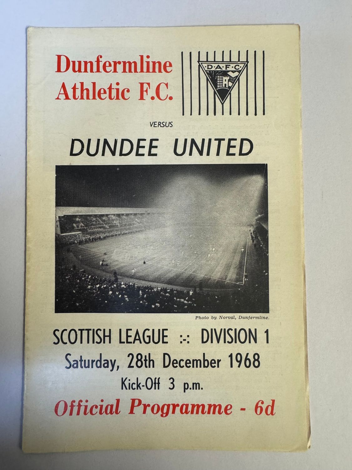 Dunfermline v Dundee Utd - 28/12/68