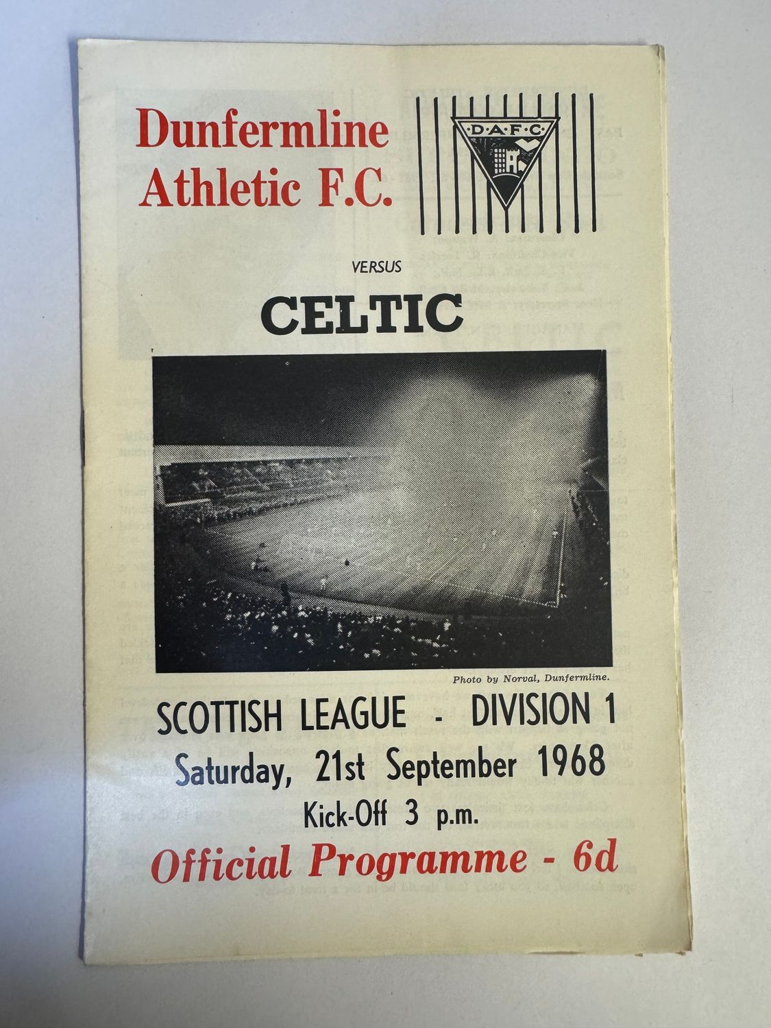 Dunfermline v Celtic - 21/9/68