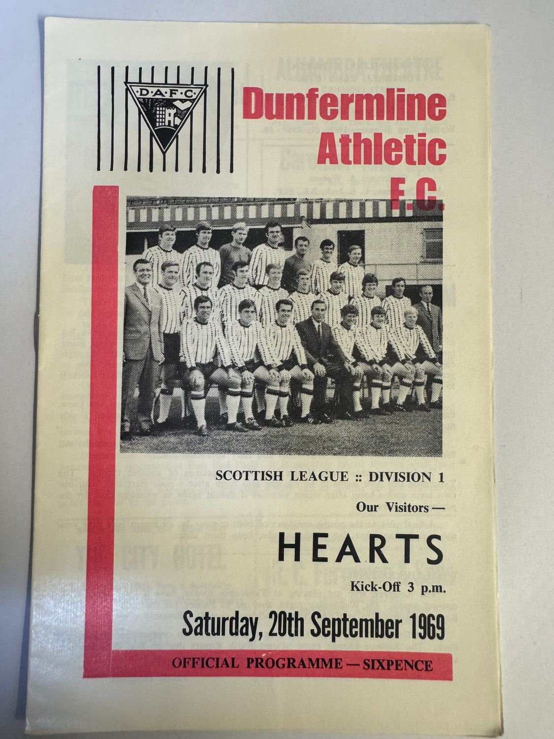 Dunfermline v Hearts - 20/9/69