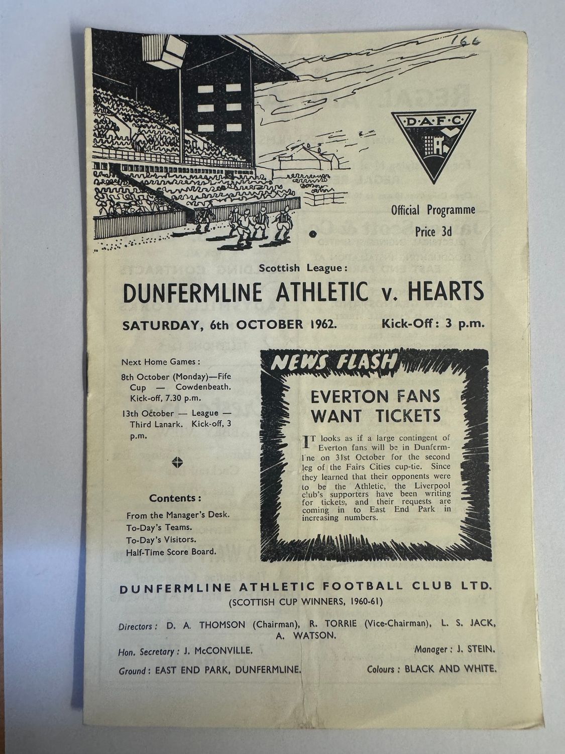 Dunfermline v Hearts - 6/10/62
