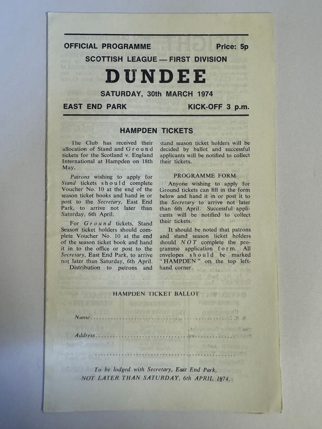Dunfermline v Morton - 3/3/74