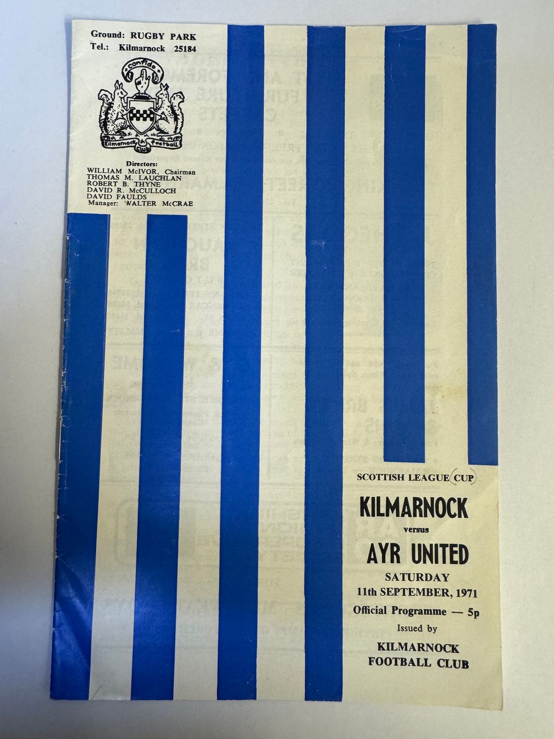 Kilmarnock v Ayr Utd - 11/9/71