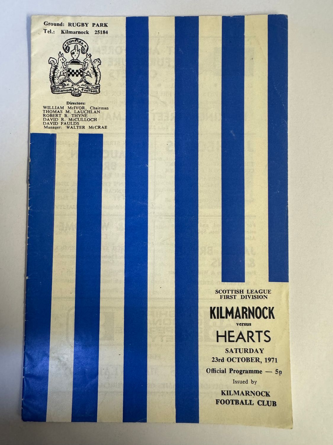 Kilmarnock v Hearts - 23/10/71