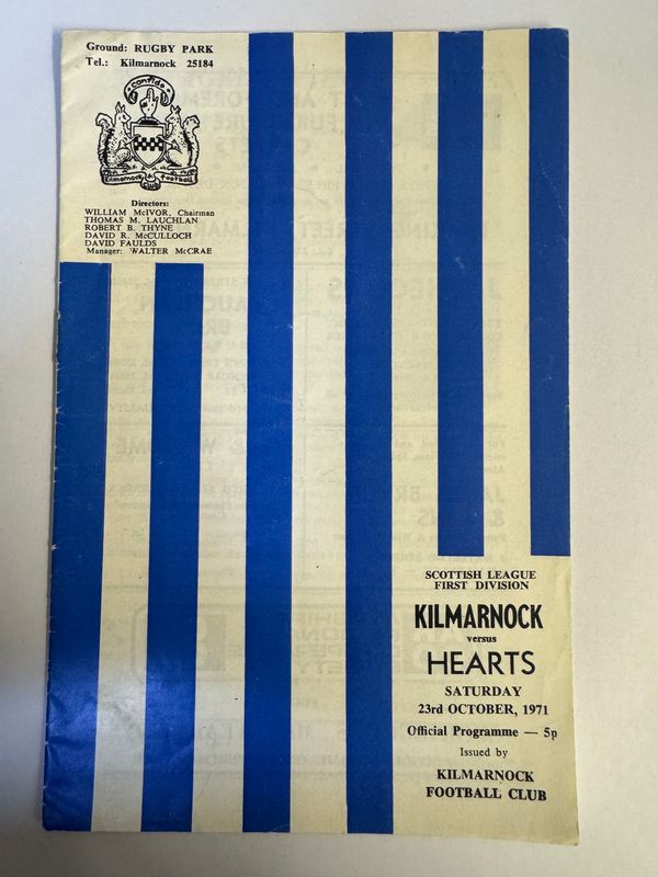 Kilmarnock v Hearts - 23/10/71