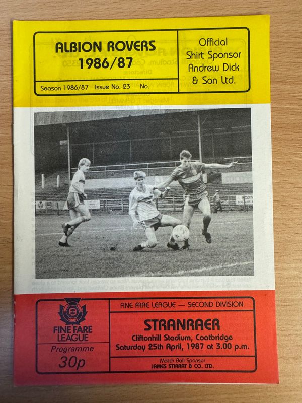 Albion Rovers v Stranraer - 25/4/87