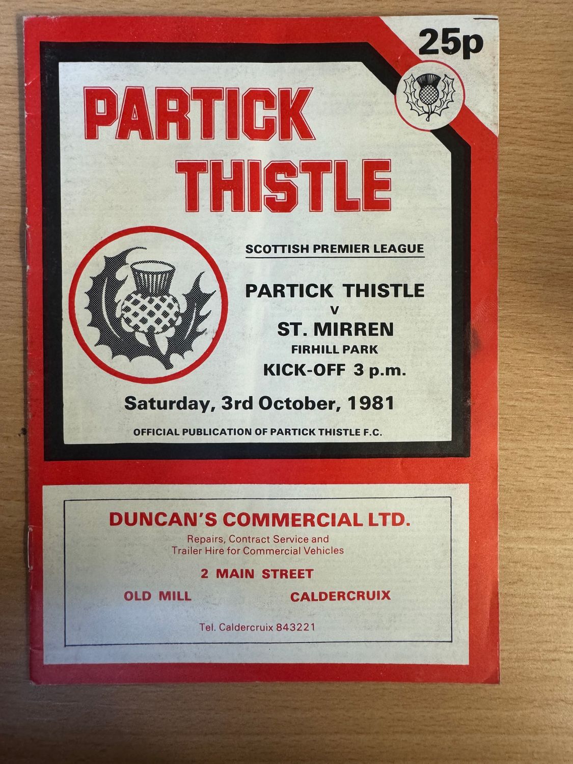 Partick Thistle v St Mirren - 3/10/81