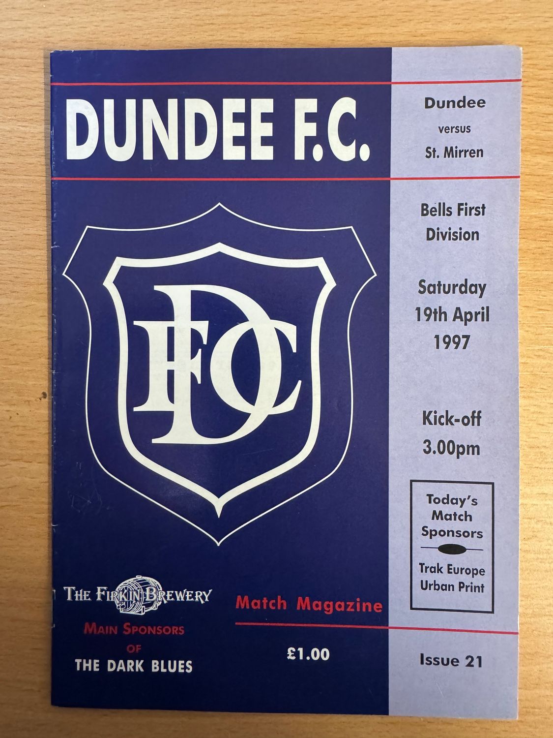 Dundee v St Mirren - 19/4/97