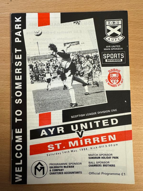 Ayr United v St Mirren - 14/5/94