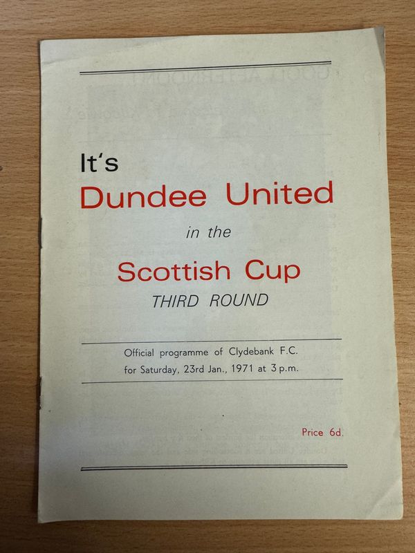 Clydebank v Dundee Utd  - 23/1/71