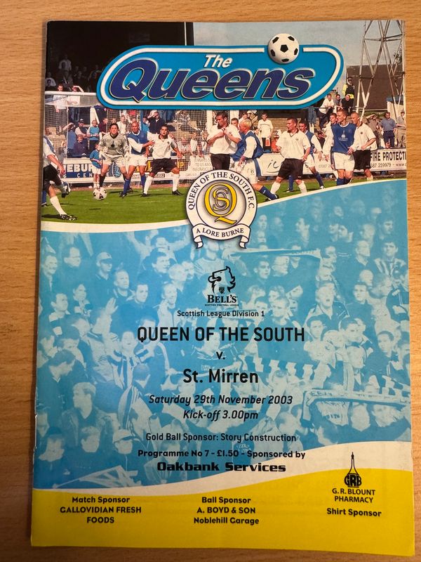 Queen of the South v St Mirren - 29/11/03