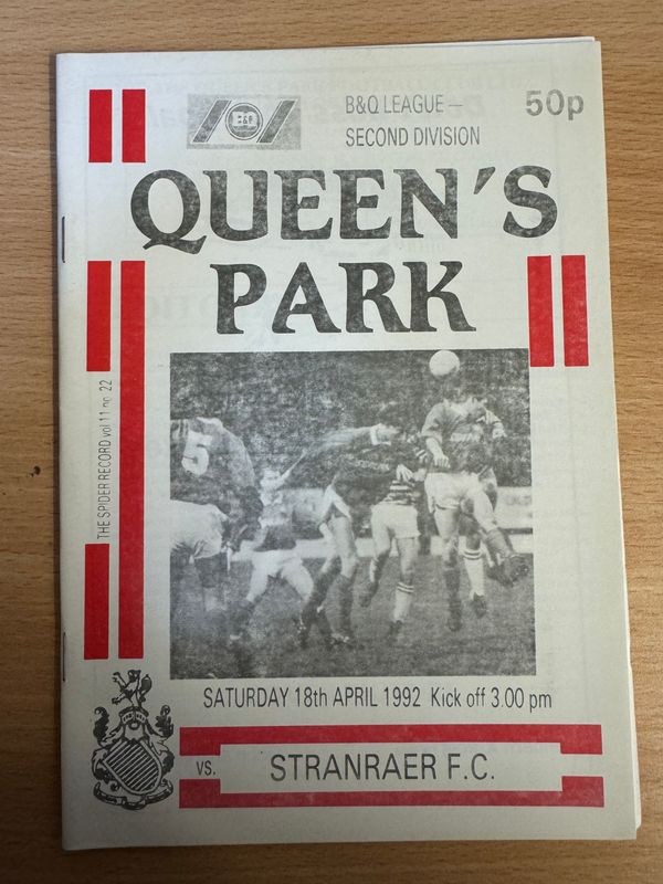 Queens Park v Stranraer - 18/4/92