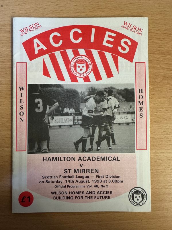 Hamilton v St Mirren - 14/8/93