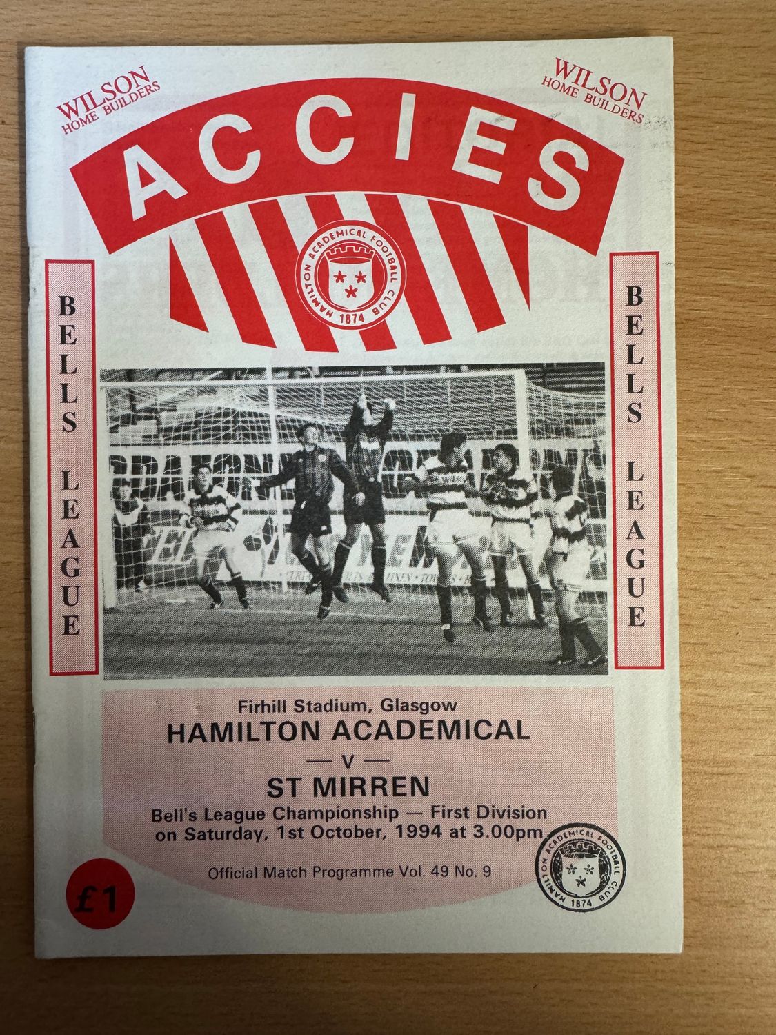 Hamilton v St Mirren - 1/10/94