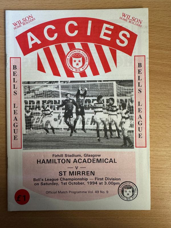 Hamilton v St Mirren - 1/10/94