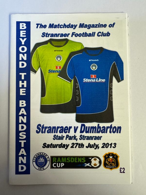 Stranraer v Dumbarton - 27/7/13