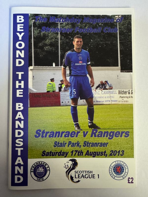 Stranraer v Rangers - 17/8/13