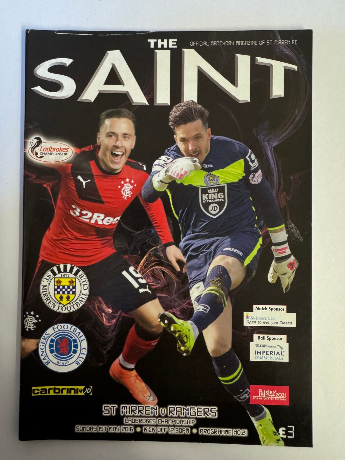 St Mirren v Rangers - 1/5/16