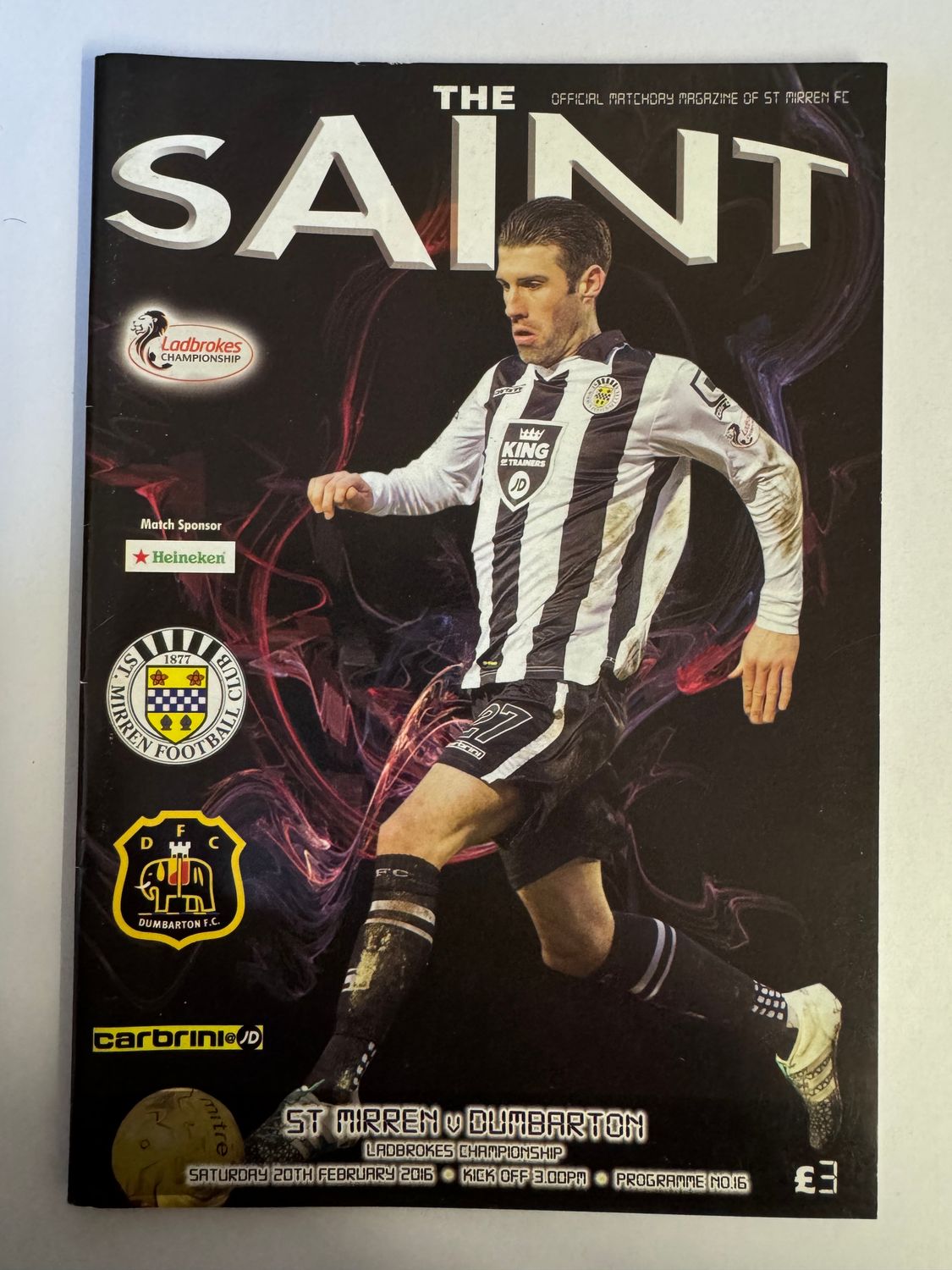 St Mirren v Dumbarton - 20/2/16