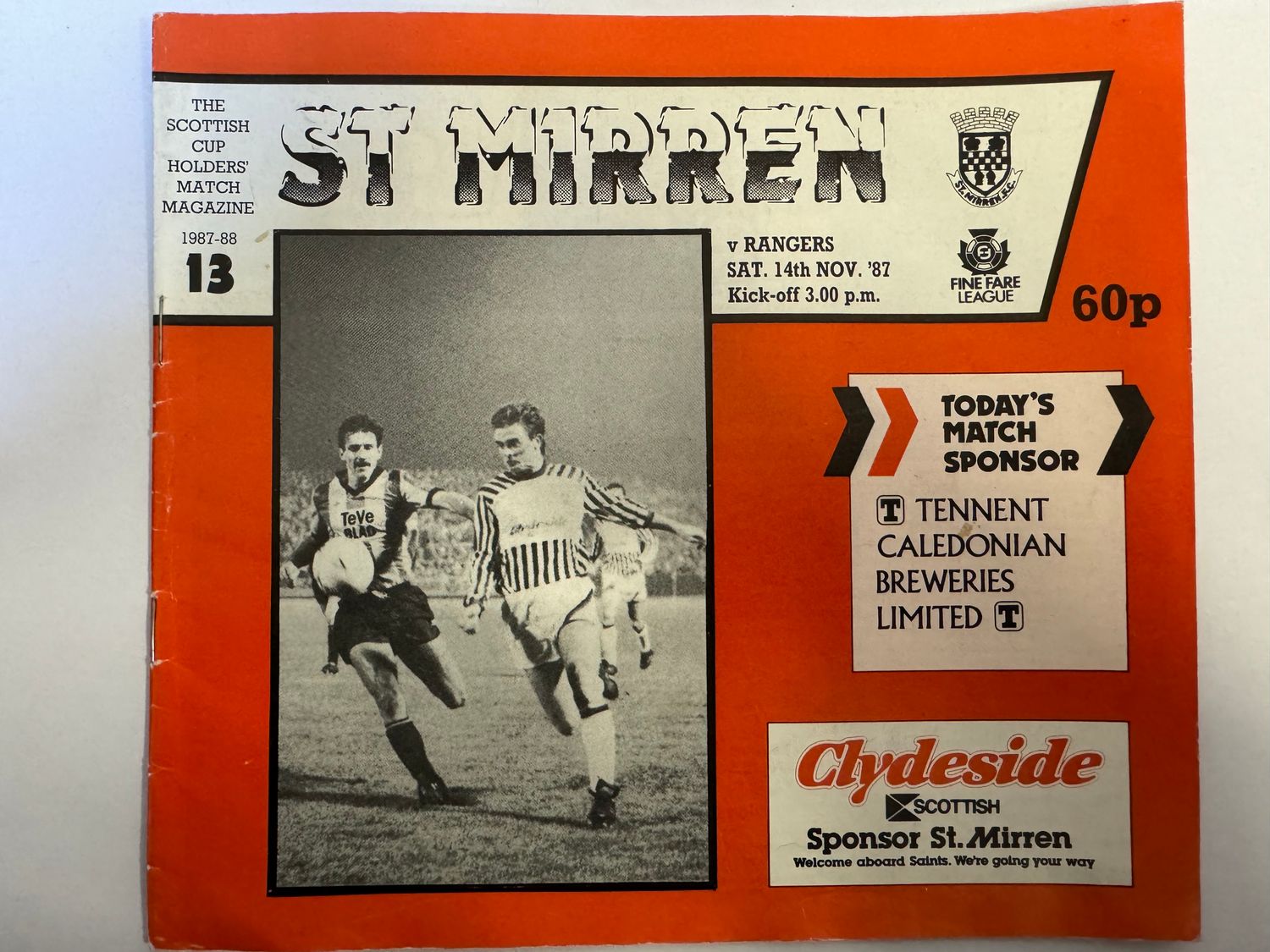 St Mirren v Rangers - 14/11/87