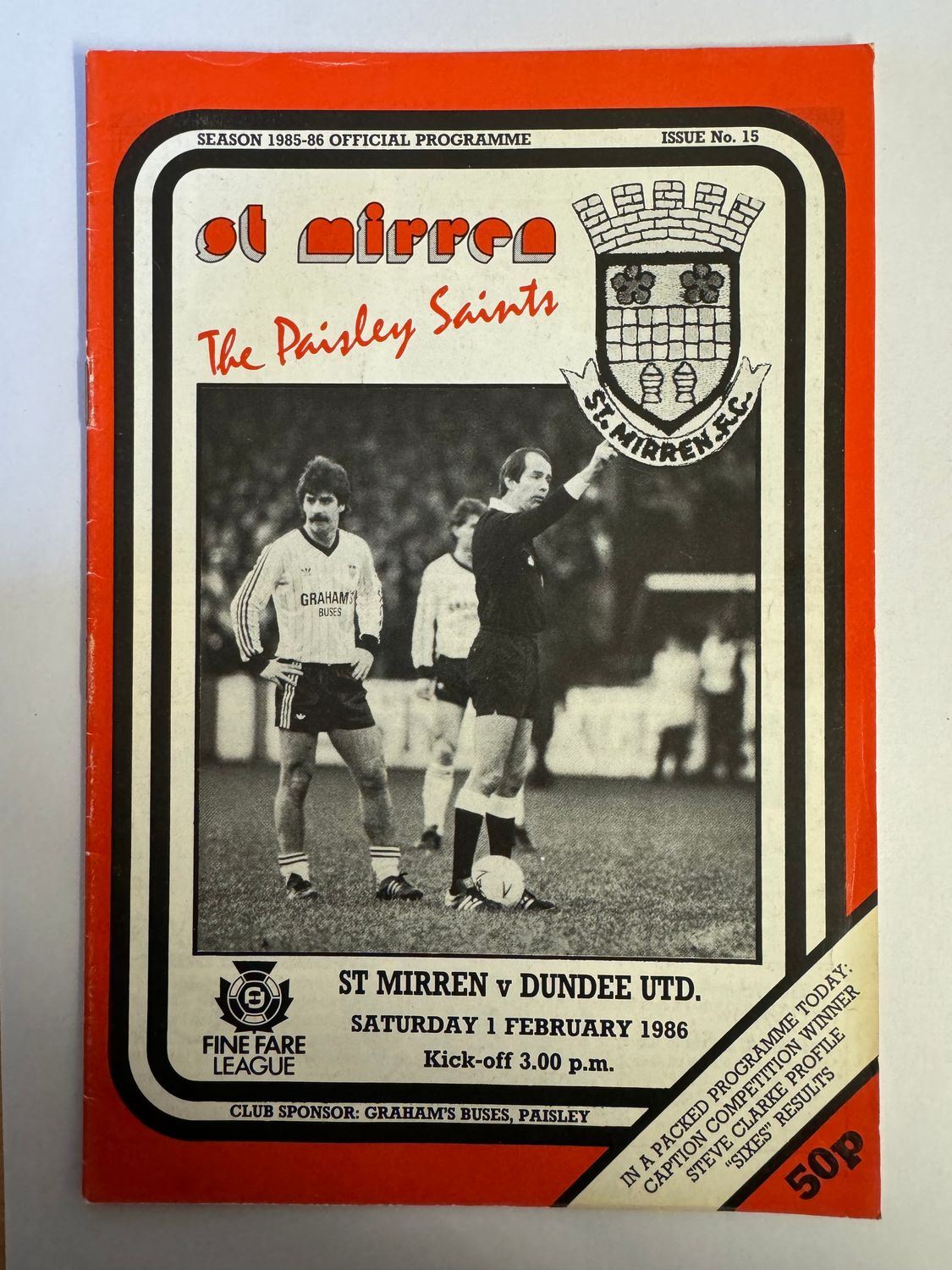 St Mirren v Dundee Utd - 1/2/86