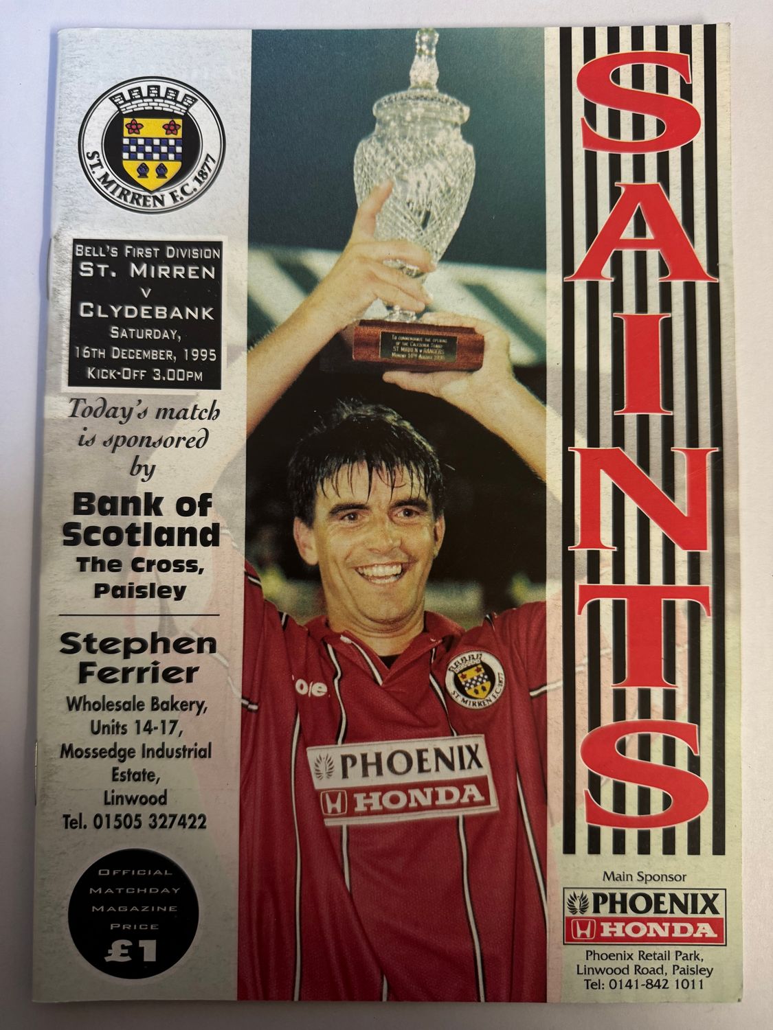 St Mirren v Clydebank - 16/12/95