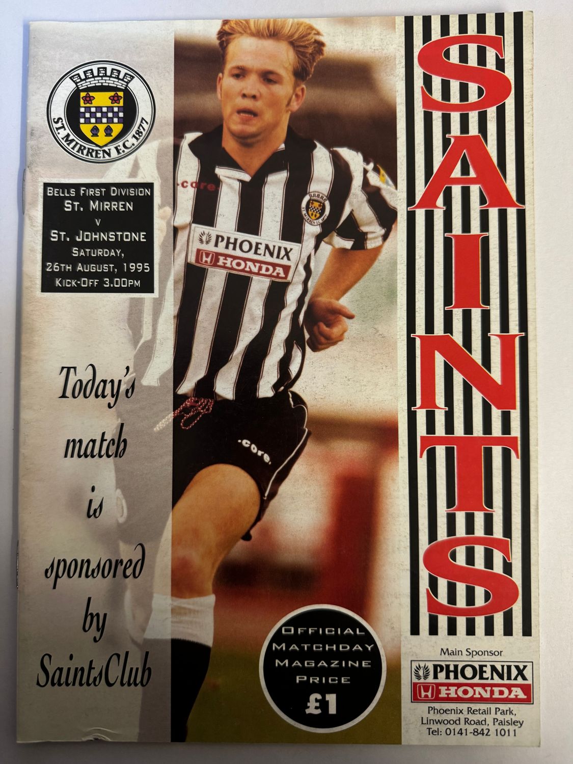 St Mirren v St Johnstone - 26/8/95