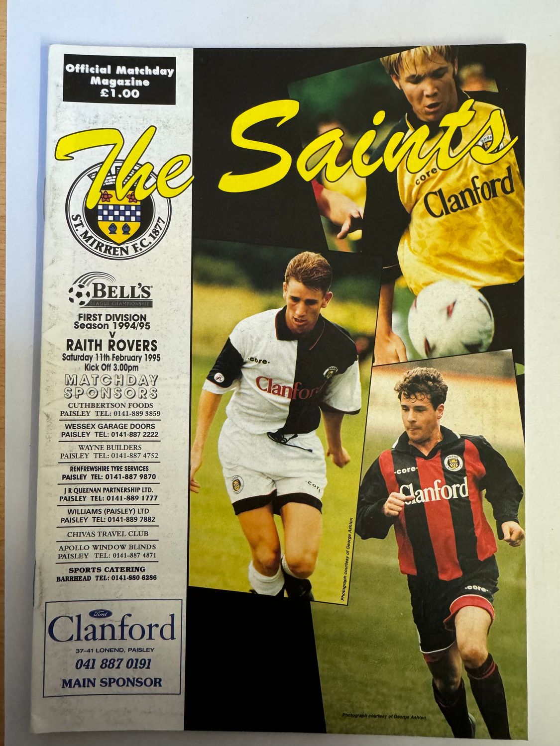 St Mirren v Raith - 11/2/95