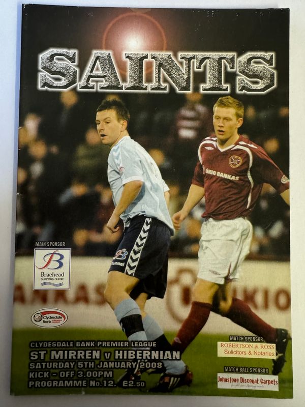 St Mirren v Hibernian - 5/1/08