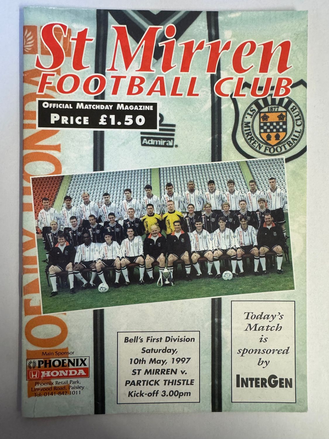 St Mirren v Partick - 10/5/97