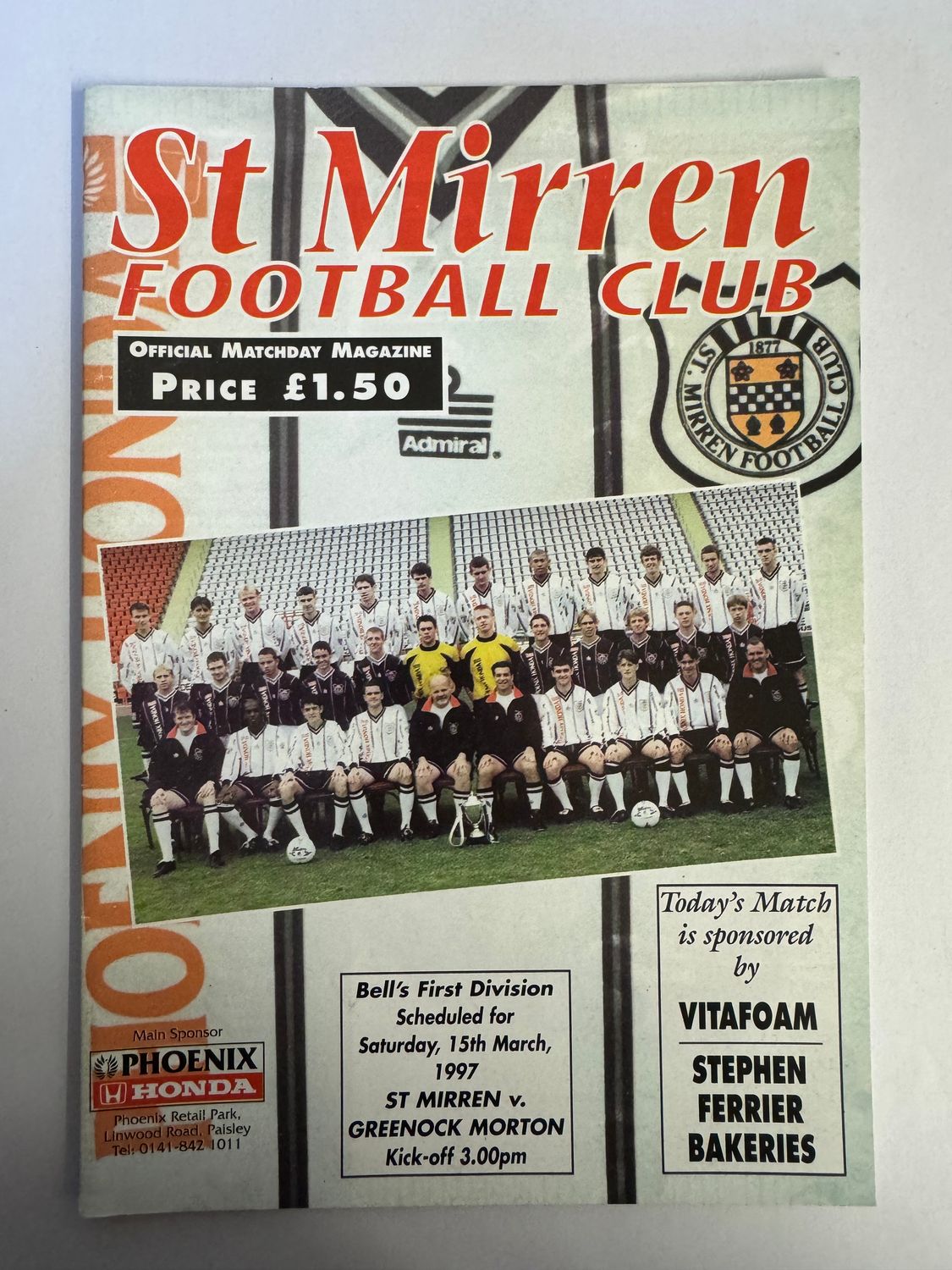 St Mirren v Morton - 15/3/97
