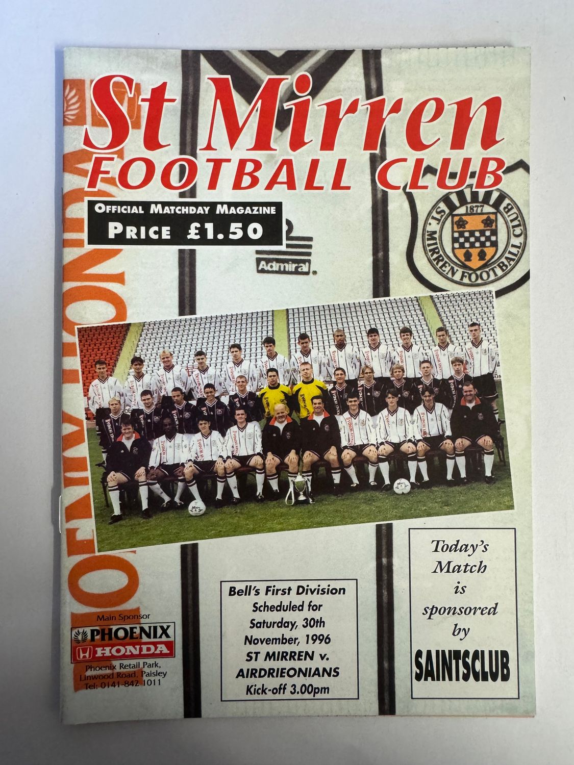 St Mirren v Airdrie - 30/11/96