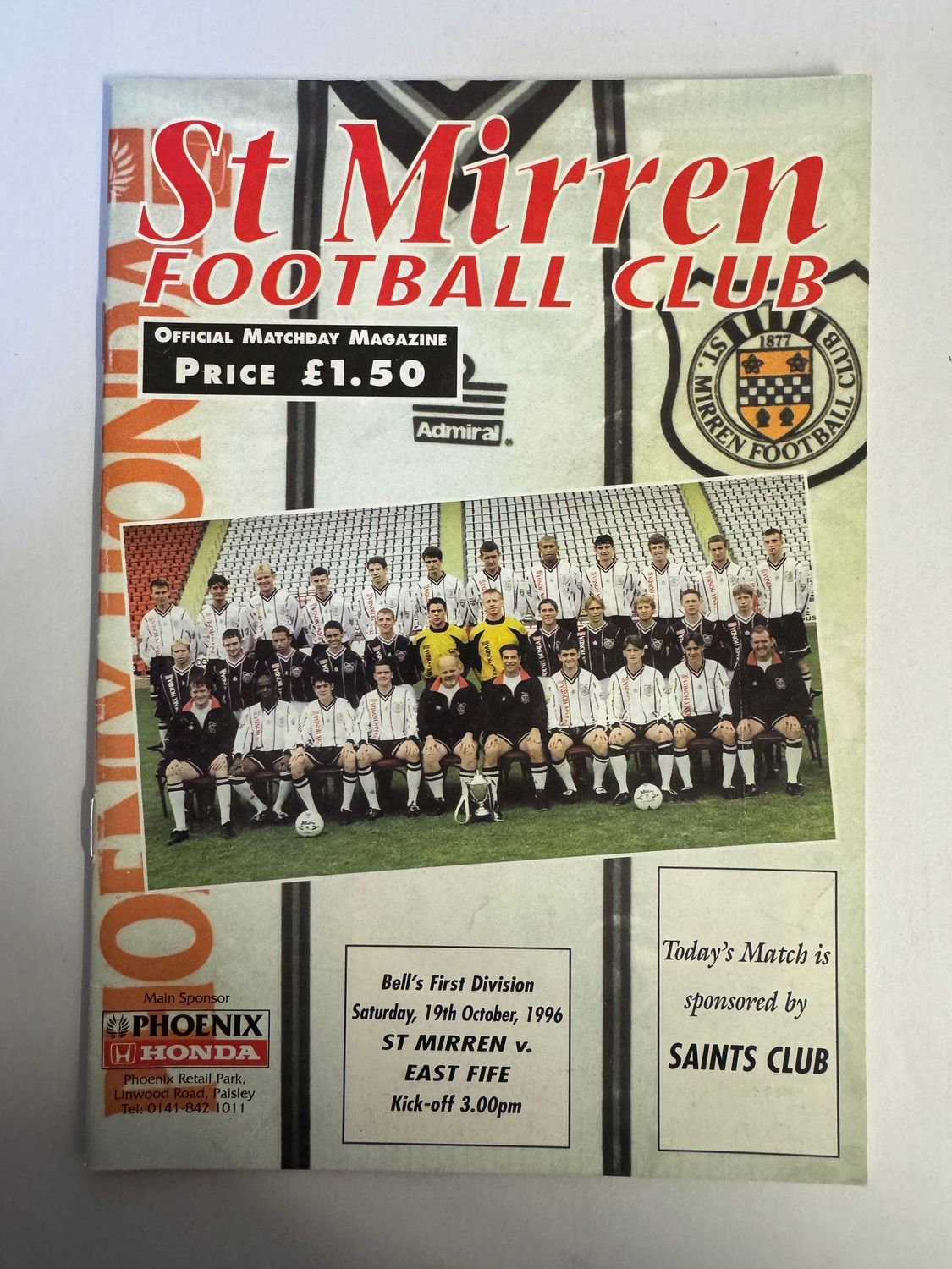 St Mirren v East Fife - 19/10/96