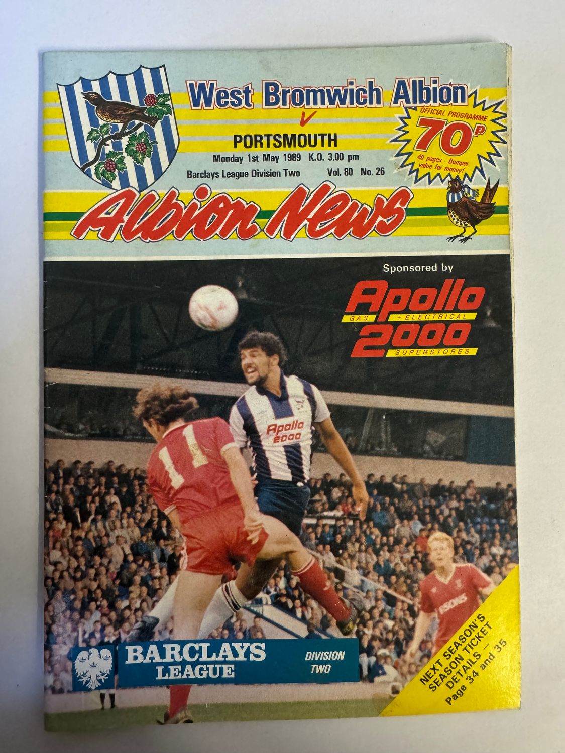 WBA v Portsmouth 1/5/89