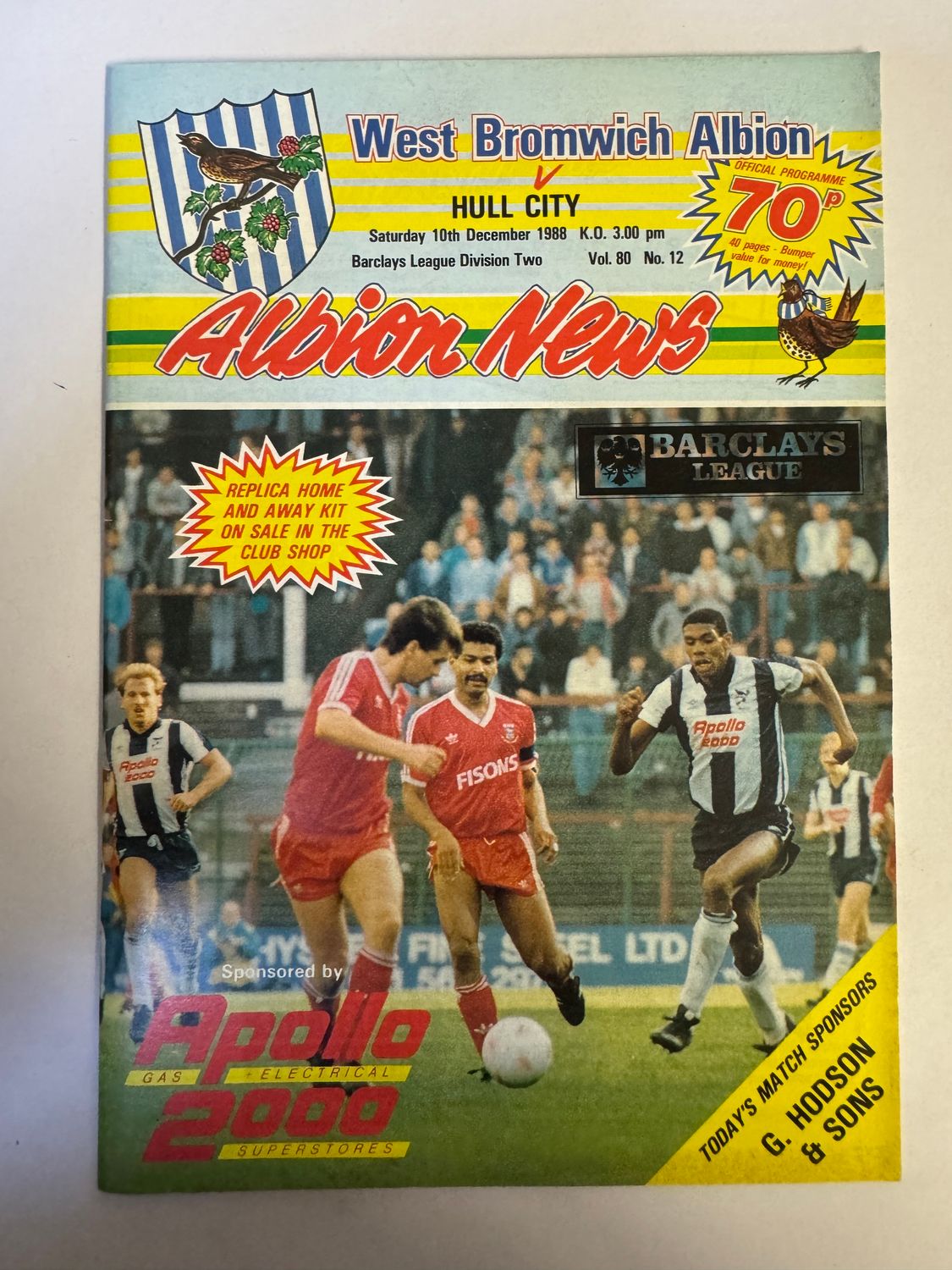 WBA v Hull City 10/12/88
