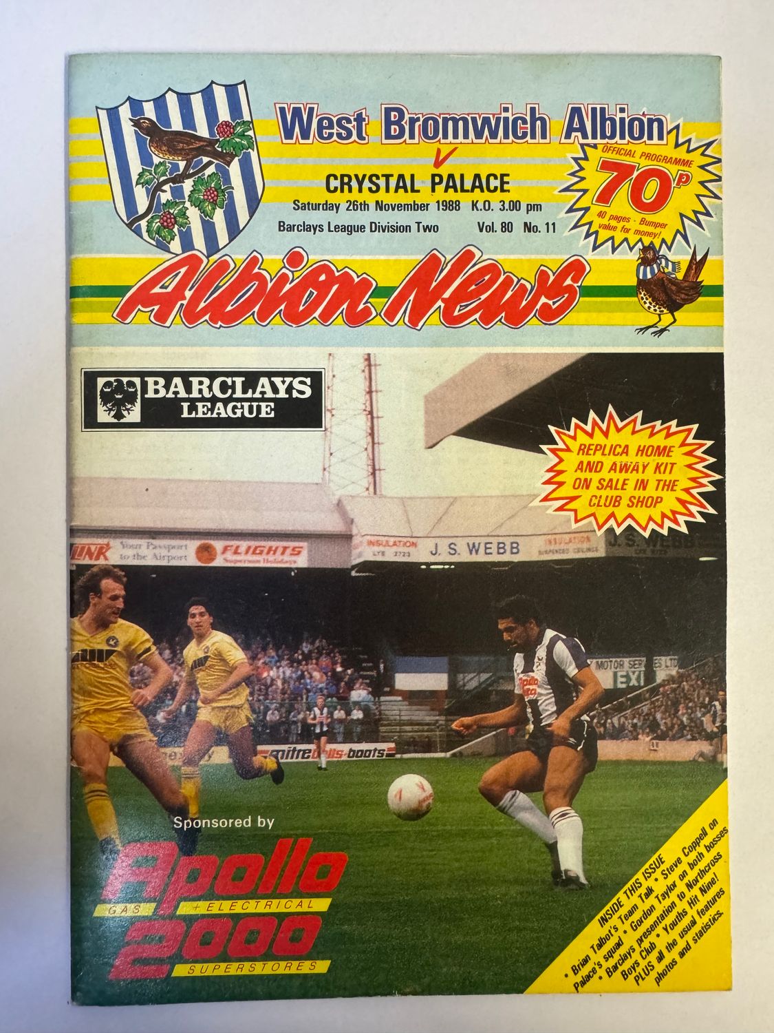 WBA v Crystal Palace 26/11/88